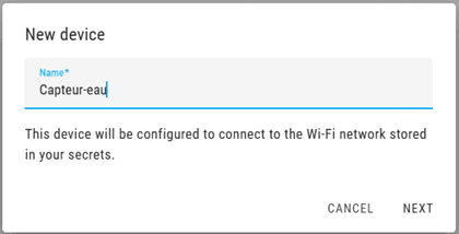 New device - capteur d'eau home assistant