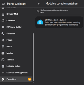 Recherche de ESPHome Builder